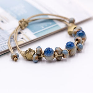 Retro style Charm beaded bracelets adjustable woman