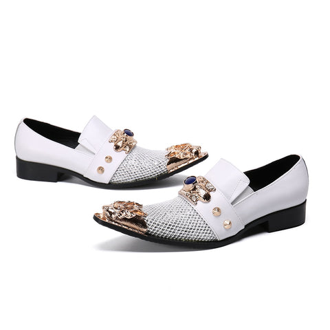 Image of Laxi White Leather Shoes-FrenzyAfrican