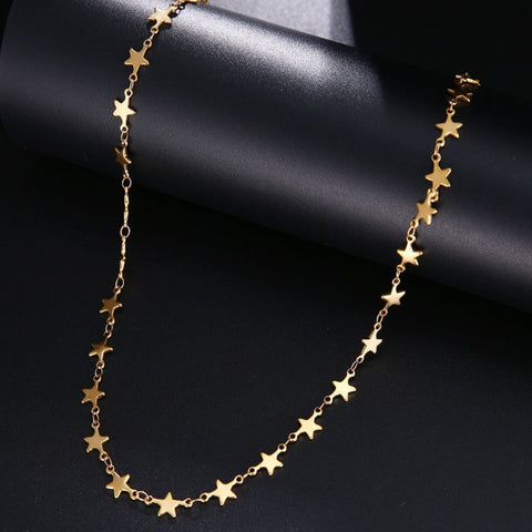 Image of Minimalist Dainty Stainless Steel Gold Chain Necklace Unisex-FrenzyAfricanFashion.com