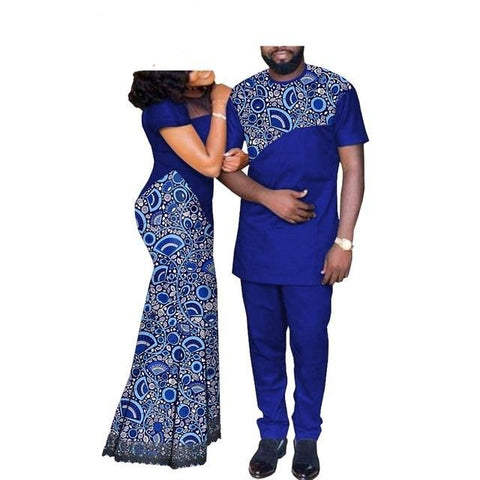 Image of African Couples Clothing Matching Set Green-FrenzyAfricanFashion.com