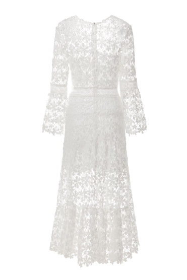 Lotus White Lace Dress-FrenzyAfricanFashion.com