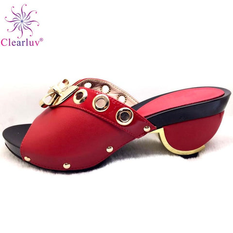 Image of Rosy Italian Shoes PU Leather Pumps-FrenzyAfricanFashion.com