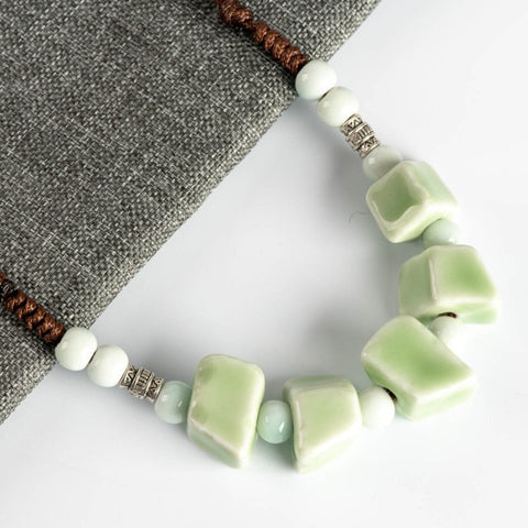 Image of Colorful Irregular shape Ceramic Beads artware Antique Necklaces-FrenzyAfricanFashion.com