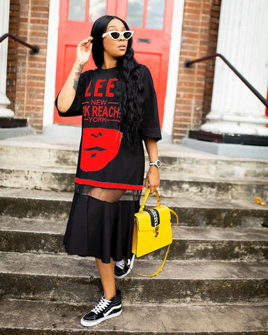 Image of LEE Hip Hop T-shirt Dress-FrenzyAfricanFashion.com