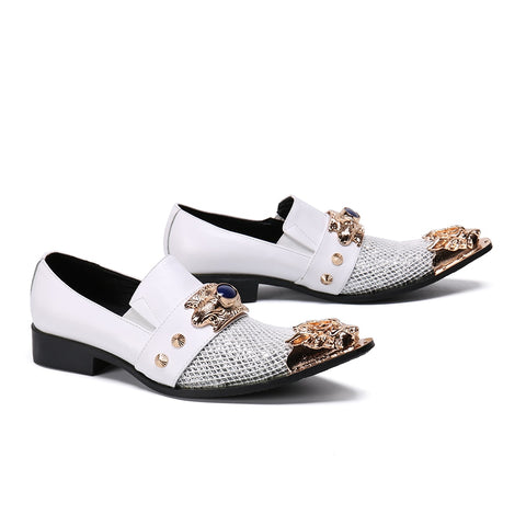 Image of Laxi White Leather Shoes-FrenzyAfricanFashion.com