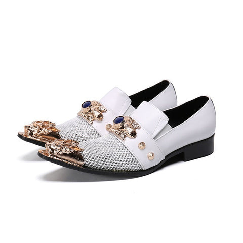 Laxi White Leather Shoes-FrenzyAfricanFa