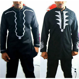 Dashiki African men clothes bazin riche African dress for men 2 two piece suits