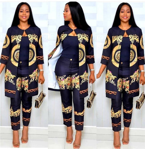 Image of Elegant African Sets Print Trouser with Top-FrenzyAfricanFashion.com