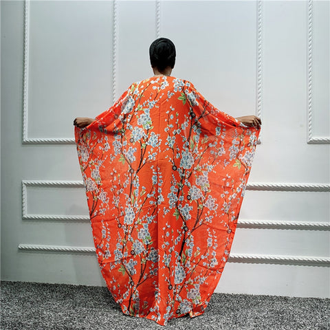 Image of Floral Kaftan Abaya Kimono Cardigan Dress-FrenzyAfricanFashion.com