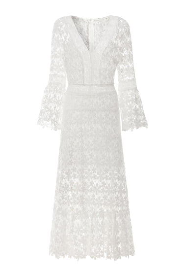 Lotus White Lace Dress-FrenzyAfricanFashion.com