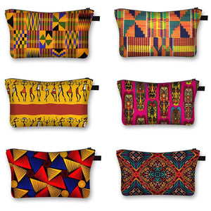 African Woman Print Cosmetic Bag Fashion Handbag Afro Portable Purse-FrenzyAfricanFashion.com