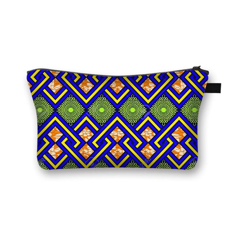 Image of African Woman Print Cosmetic Bag Fashion Handbag Afro Portable Purse-FrenzyAfricanFashion.com