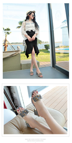 Image of Rosy Block Heels Women Shoes Slippers-FrenzyAfricanFashion.com