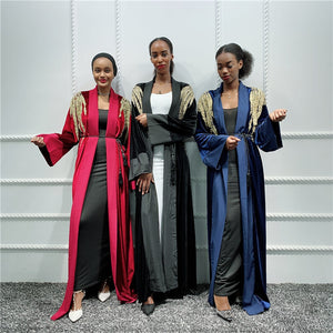 Open Velvet Abaya Caftan-FrenzyAfricanFashion.com