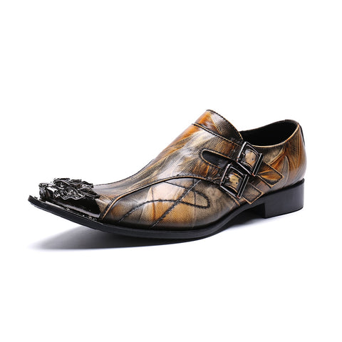 Image of Cuzzo Oxford Men Dress Brown Leather Shoes-FrenzyAfricanFashion.com