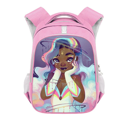 Image of Cute Afro Black Girl with Crown Backpack-FrenzyAfricanFashion.com