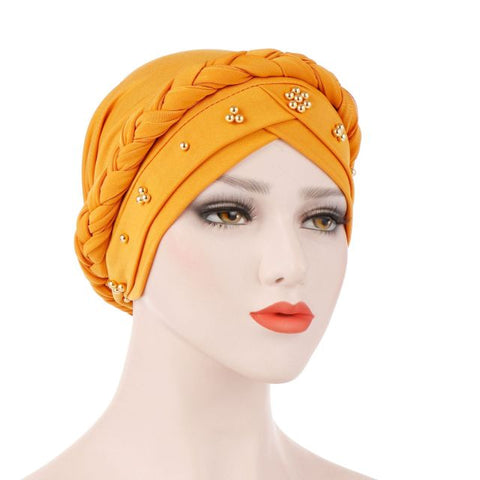 Image of Women's Braided Head Wrap Turban Hat Chemo Cap-FrenzyAfricanFashion.com