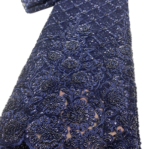 Luxury Beaded Lace French Net Cotton Embroidery 5 Yards-FrenzyAfricanFashion.com