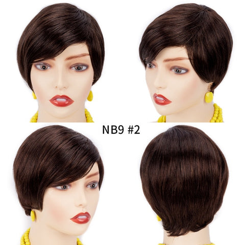 Image of Human Hair Wig Short Bob Straight Women Pixie Cut Style-FrenzyAfricanFashion.com