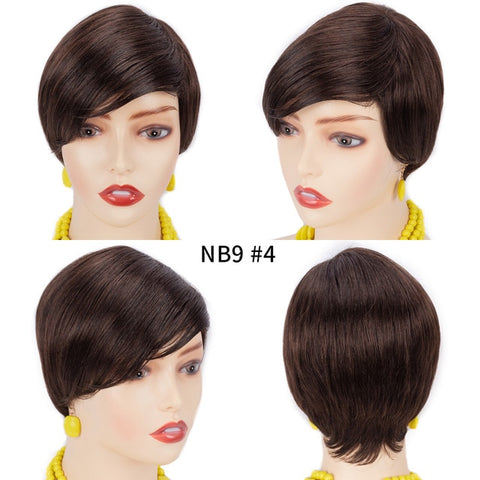 Image of Human Hair Wig Short Bob Straight Women Pixie Cut Style-FrenzyAfricanFashion.com