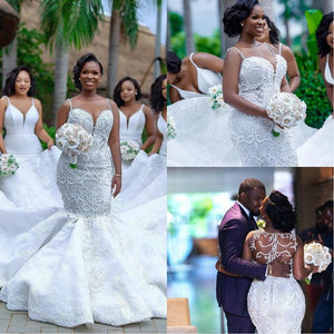 Luxury African Mermaid Wedding Dress Women-FrenzyAfricanFashion.com