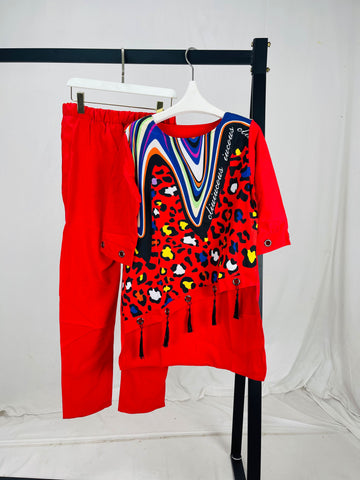 Image of Women Tassel Top and Pant Set-FrenzyAfricanFashion.com