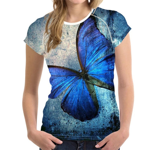Image of Novelty Butterfly 3d Printed woman Short sleeve fashion Soft Comfort tops summer t-shirt-FrenzyAfricanFashion.com
