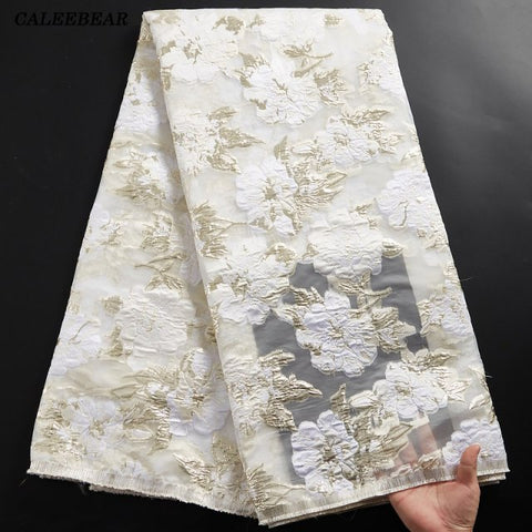 Image of Brocade Jacquard Lace Fabric French Lace African Nigerian Lace Fabric For Party Dress-FrenzyAfricanFashion.com