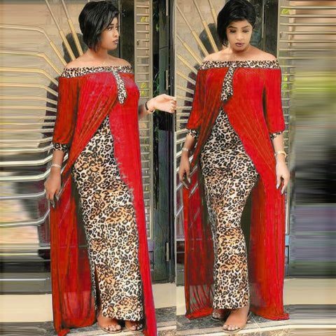 Image of Spring Summer Dresses Beautiful 2in 1 Leopard Loose Bodycon Women Maxi Dress-FrenzyAfricanFashion.com