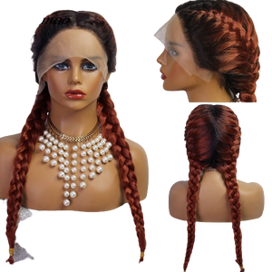 Ombre Lace Front Box Braided Wig-FrenzyAfricanFashion.com