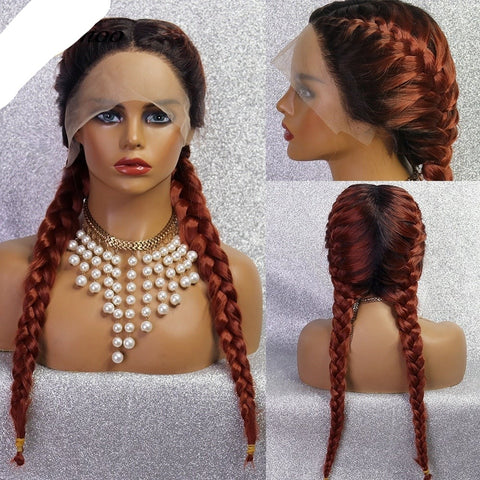 Image of Ombre Lace Front Box Braided Wig-FrenzyAfricanFashion.com