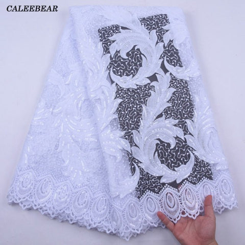 Image of African Lace Fabric With Sequins French Lace Wedding-FrenzyAfricanFashion.com