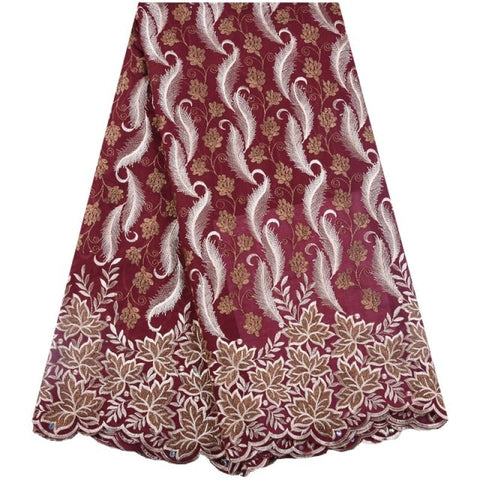 Image of African Lace Fabric 5 Yards Cotton Swiss Voile-FrenzyAfricanFashion.com