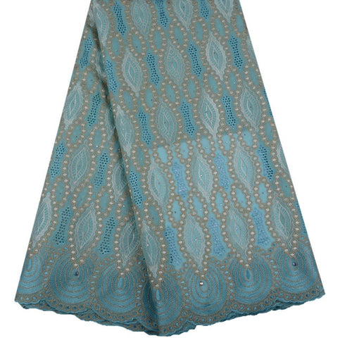 Image of African Lace Fabric 5 Yards Cotton Swiss Voile-FrenzyAfricanFashion.com
