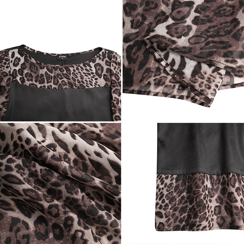 Image of Kimono Sleeves Maxi long Dress Women Leopard Print-FrenzyAfricanFashion.com