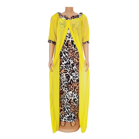 Image of Spring Summer Dresses Beautiful 2in 1 Leopard Loose Bodycon Women Maxi Dress-FrenzyAfricanFashion.com