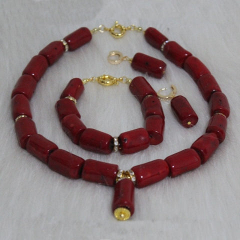 Image of Choker Coral Beads Jewelry Set-FrenzyAfricanFashion.com