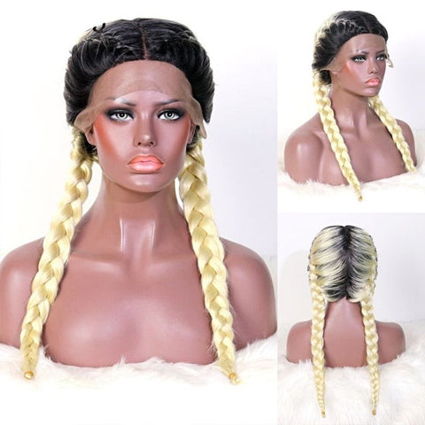 Image of Ombre Lace Front Box Braided Wig-FrenzyAfricanFashion.com