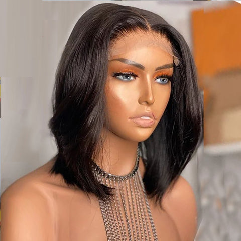 Image of Pre Plucked Short Cut Bob Straight Lace Front Wig-FrenzyAfricanFashion.com