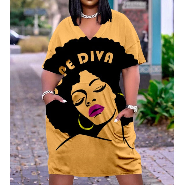 Black Women Printed African Buggy Dresses  Frenzy African Fashion –  FrenzyAfricanFashion.com