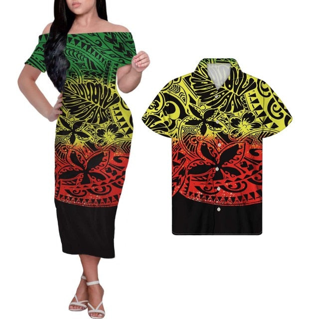 Tribal Print Plus Size Couples Match Clothing-FrenzyAfricanFashion.com