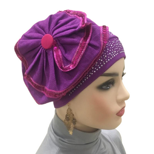turban flower full headcover women headwrap
