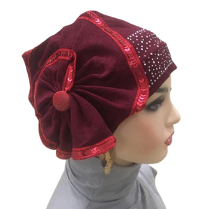 turban flower full headcover women headwrap-FrenzyAfricanFashion.com