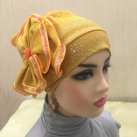 Image of turban flower full headcover women headwrap-FrenzyAfricanFashion.com