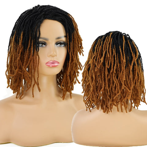 Image of Unisex Dreadlocks Style Wigs Braided Short Curly Bob Wigs-FrenzyAfricanFashion.com