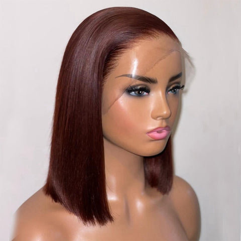 Image of Burgundy Straight Lace Front Wigs-FrenzyAfricanFashion.com