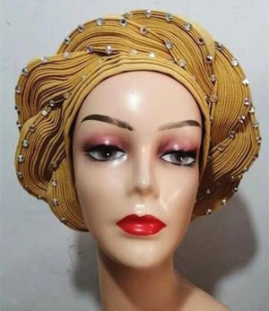 Head wrap women scarf waterfall design