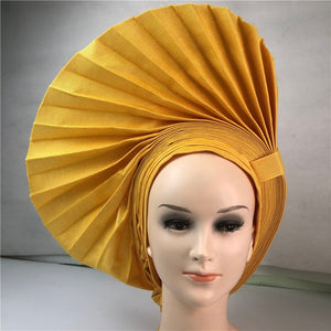 Fan Auto gele headtie turbans head wrap-FrenzyAfricanFashion.com