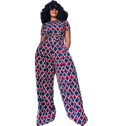 Image of Casual Dresses Women Print Blouse Pant Two Piece Set-FrenzyAfricanFashion.com