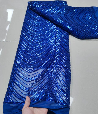 Image of Sequins Tulle Lace African Lace Fabric French Mesh Net 5 Yards-FrenzyAfricanFashion.com